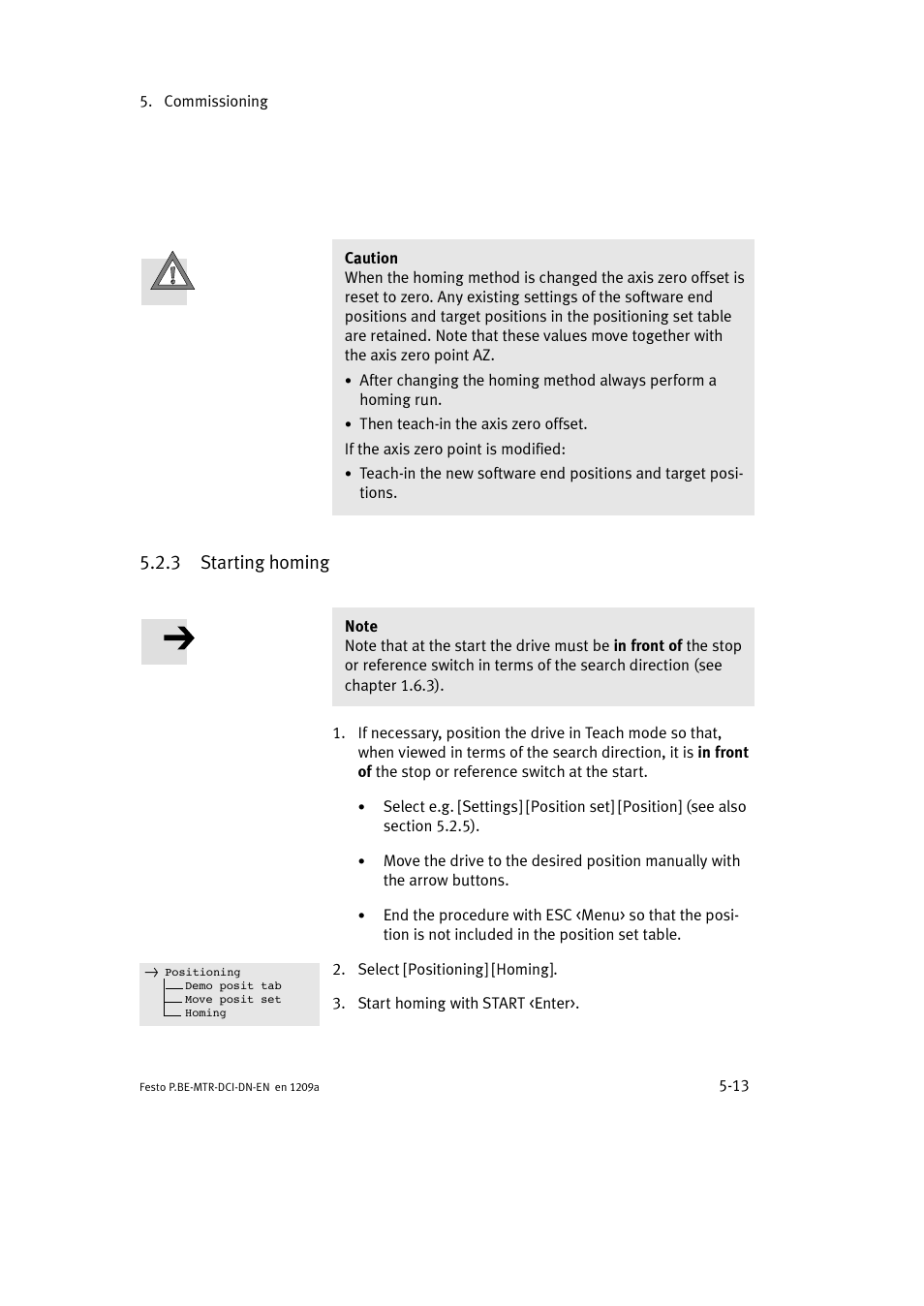 3 starting homing | Festo Электромотор MTR-DCI User Manual | Page 111 / 316