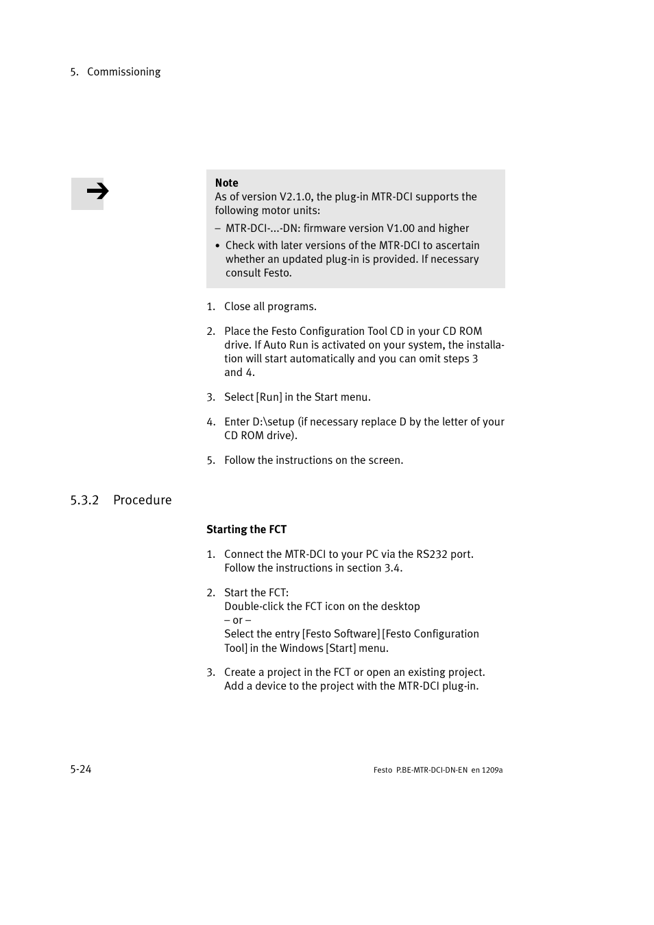 2 procedure | Festo Электромотор MTR-DCI User Manual | Page 122 / 316