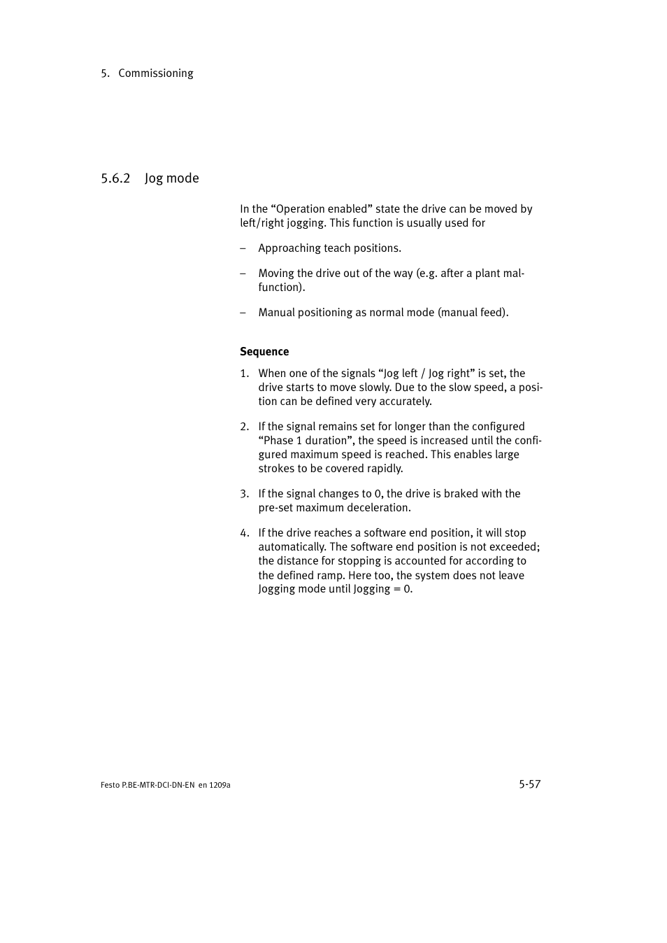 2 jog mode | Festo Электромотор MTR-DCI User Manual | Page 155 / 316