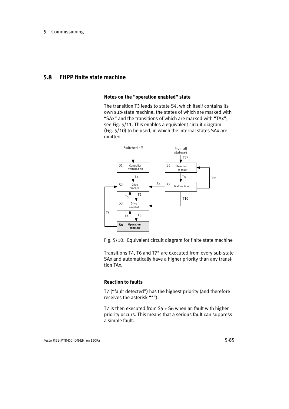 8 fhpp finite state machine, Commissioning 5-85 | Festo Электромотор MTR-DCI User Manual | Page 183 / 316