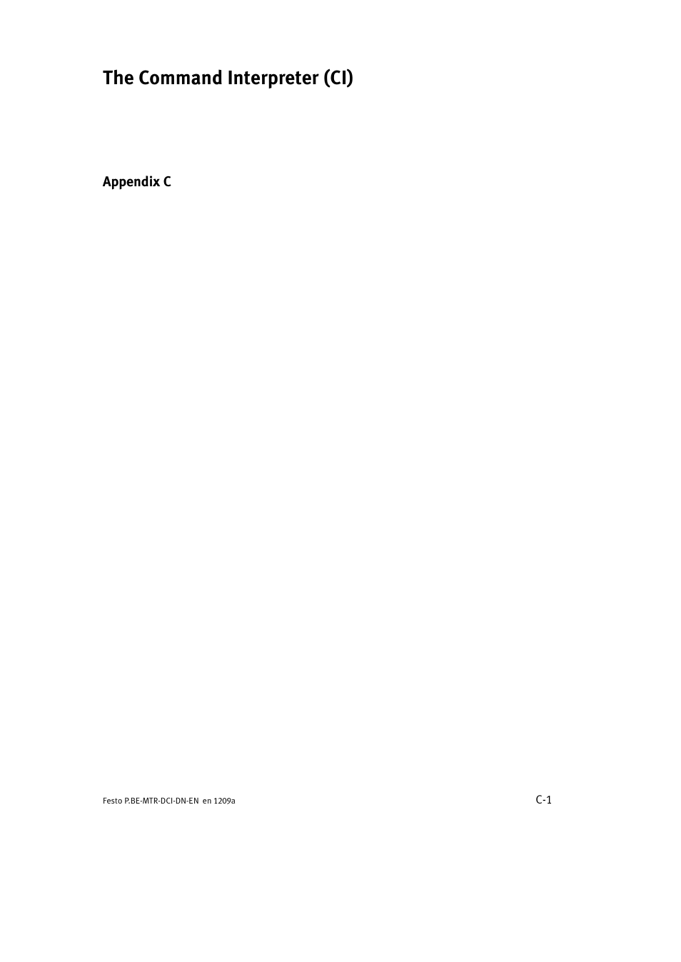 The command interpreter (ci) | Festo Электромотор MTR-DCI User Manual | Page 275 / 316