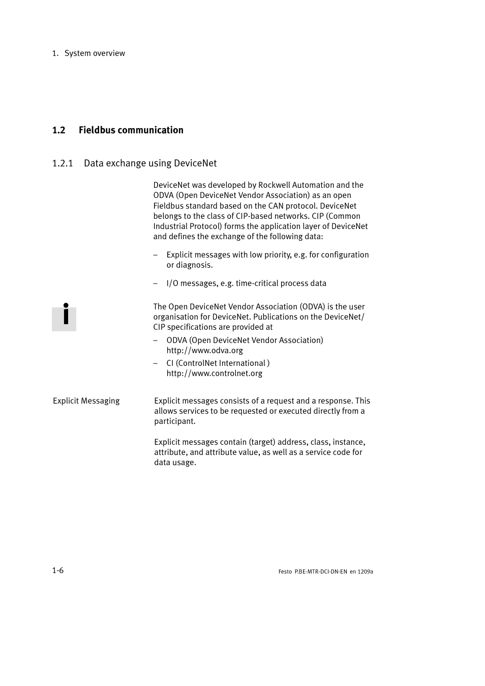 2 fieldbus communication, 1 data exchange using devicenet | Festo Электромотор MTR-DCI User Manual | Page 28 / 316