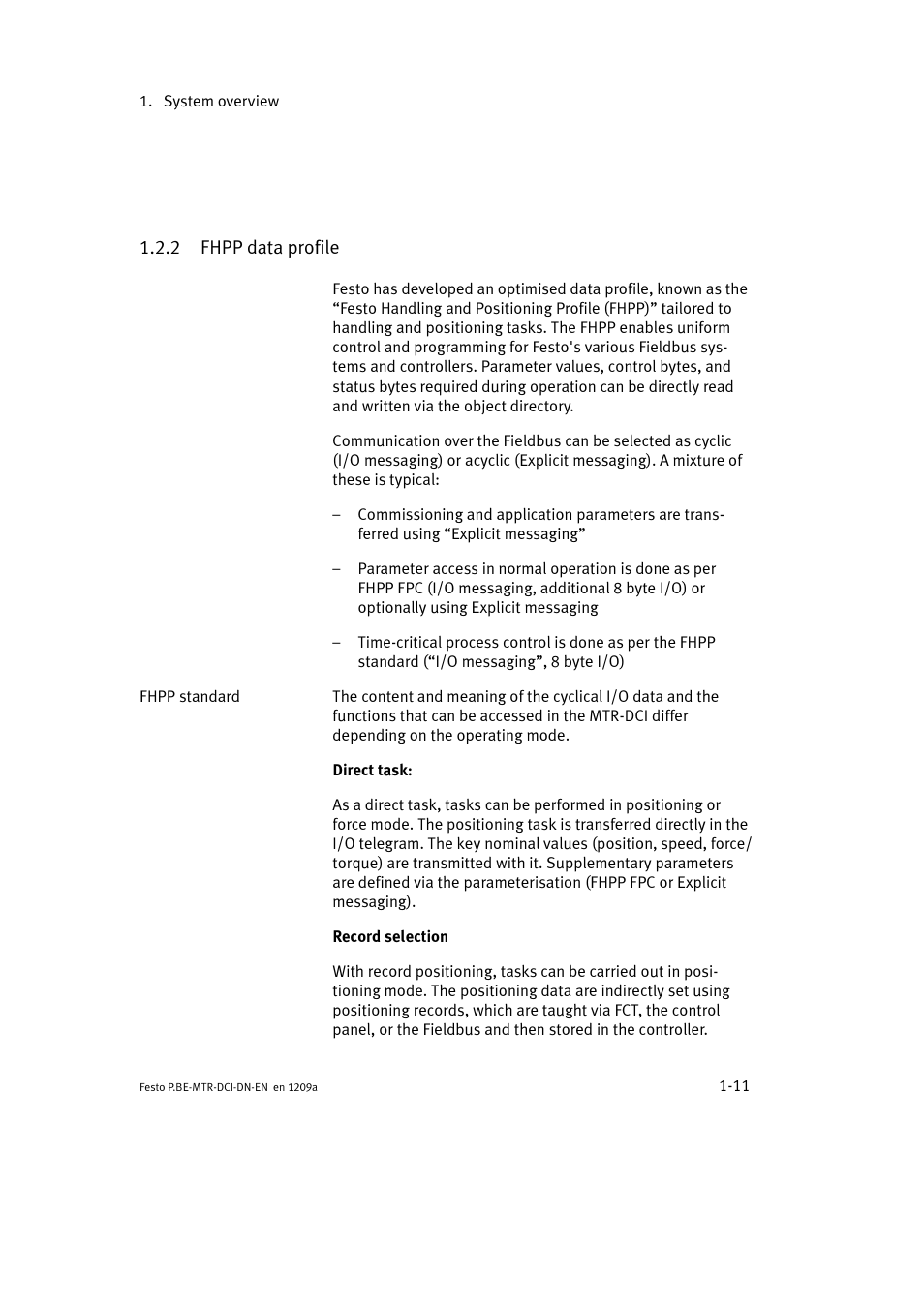 2 fhpp data profile | Festo Электромотор MTR-DCI User Manual | Page 33 / 316