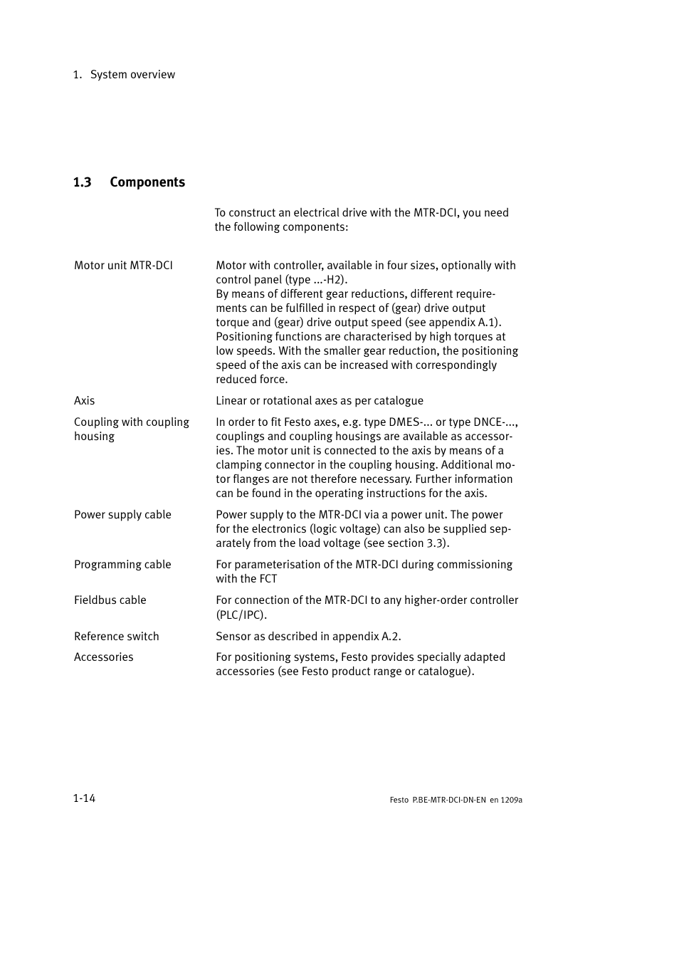 3 components | Festo Электромотор MTR-DCI User Manual | Page 36 / 316