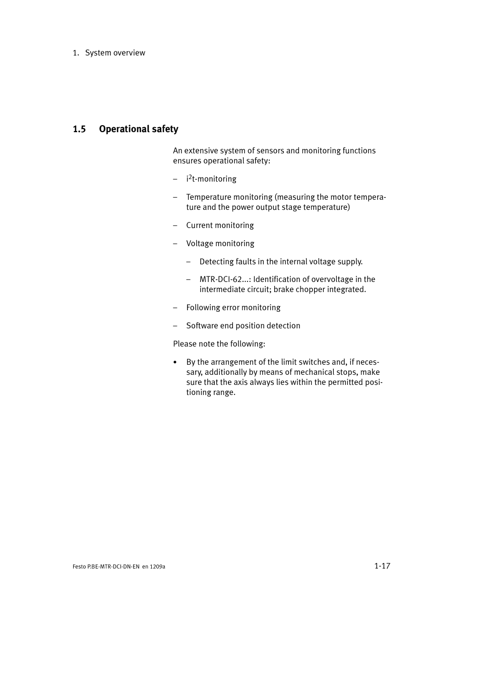 5 operational safety | Festo Электромотор MTR-DCI User Manual | Page 39 / 316