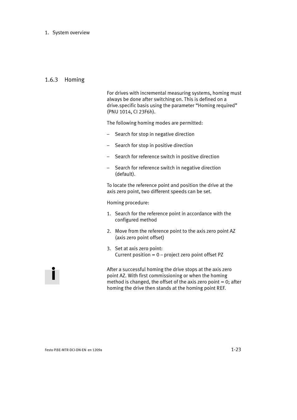 3 homing | Festo Электромотор MTR-DCI User Manual | Page 45 / 316