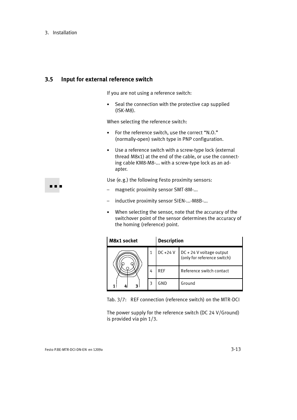 5 input for external reference switch | Festo Электромотор MTR-DCI User Manual | Page 69 / 316