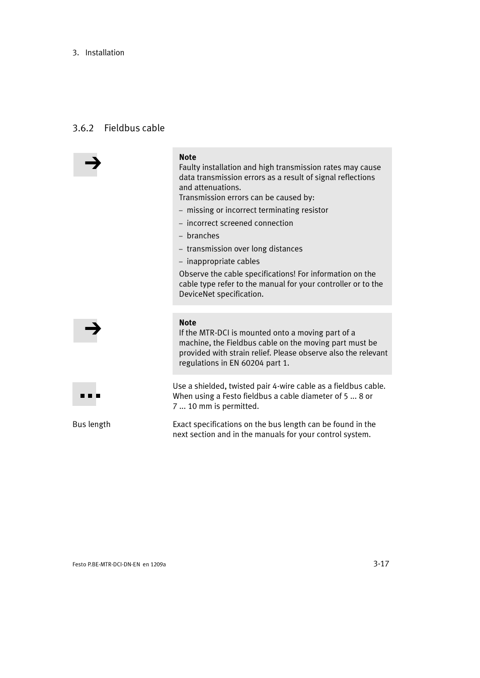 2 fieldbus cable | Festo Электромотор MTR-DCI User Manual | Page 73 / 316