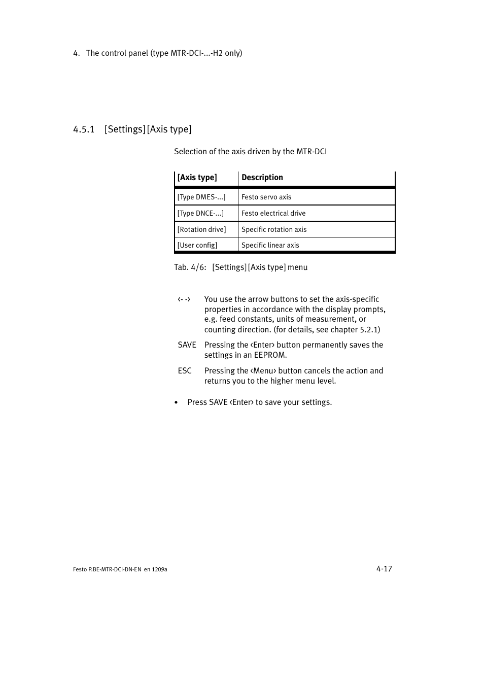 1 [settings] [axis type | Festo Электромотор MTR-DCI User Manual | Page 91 / 316