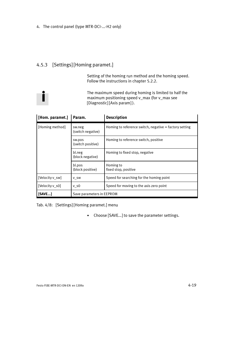 3 [settings] [homing paramet | Festo Электромотор MTR-DCI User Manual | Page 93 / 316