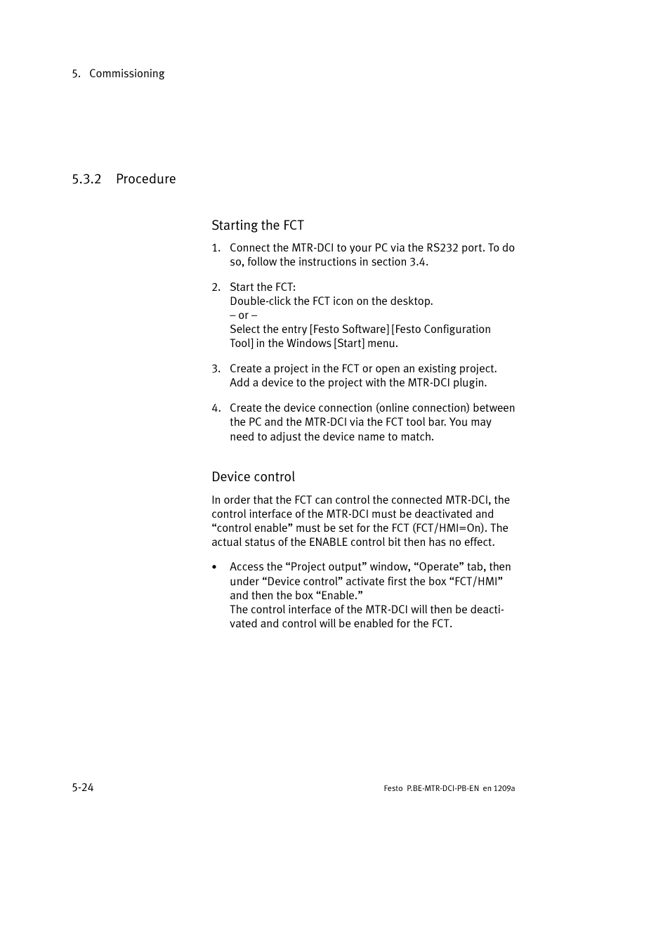 2 procedure | Festo Электромотор MTR-DCI User Manual | Page 112 / 306