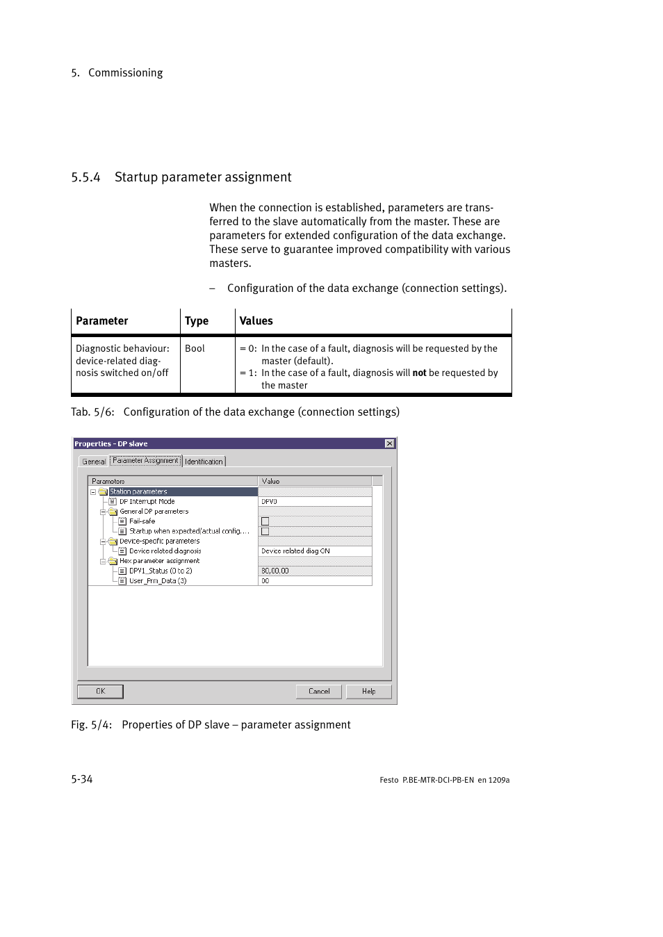 4 startup parameter assignment | Festo Электромотор MTR-DCI User Manual | Page 122 / 306