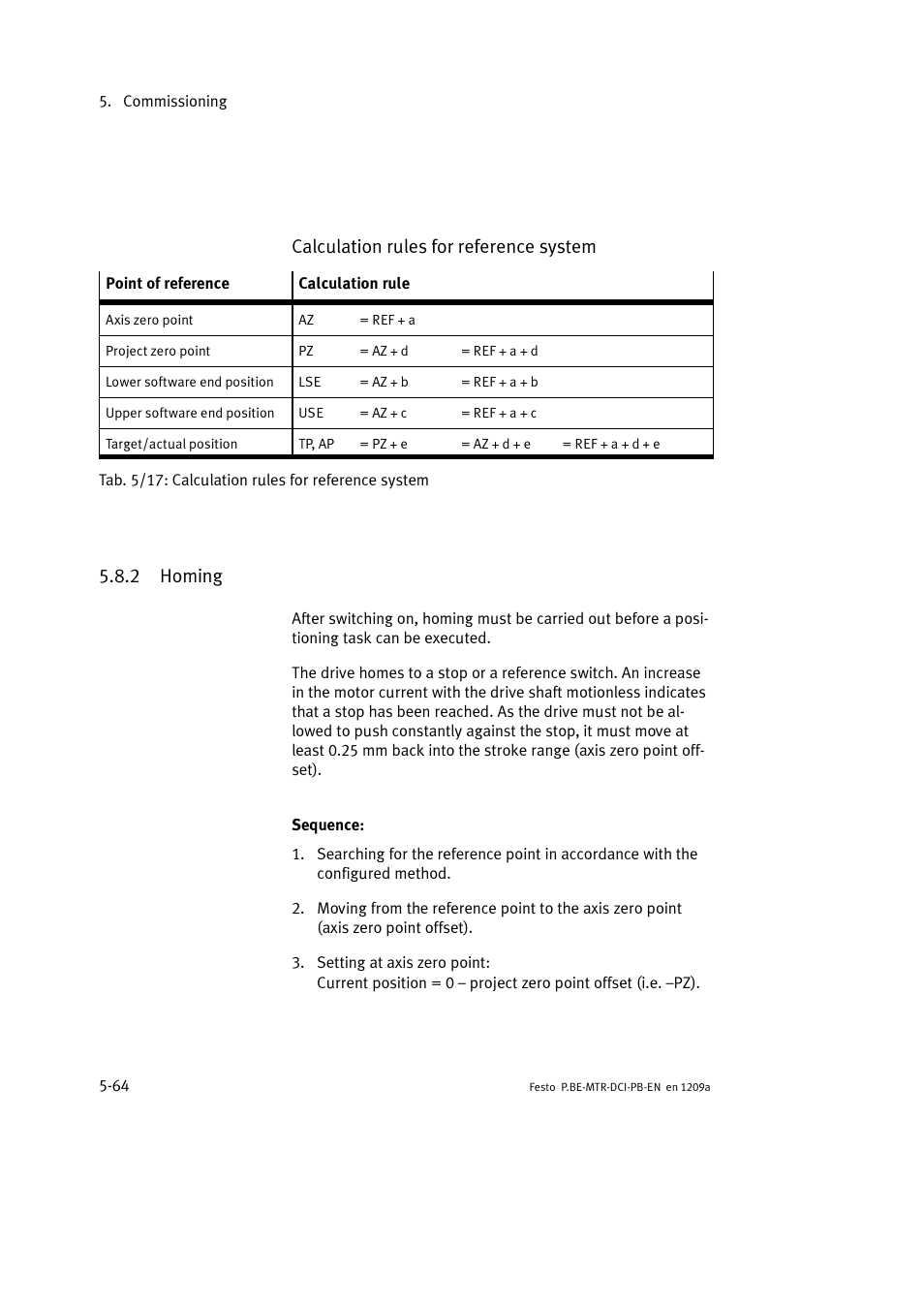 2 homing, Calculation rules for reference system | Festo Электромотор MTR-DCI User Manual | Page 152 / 306