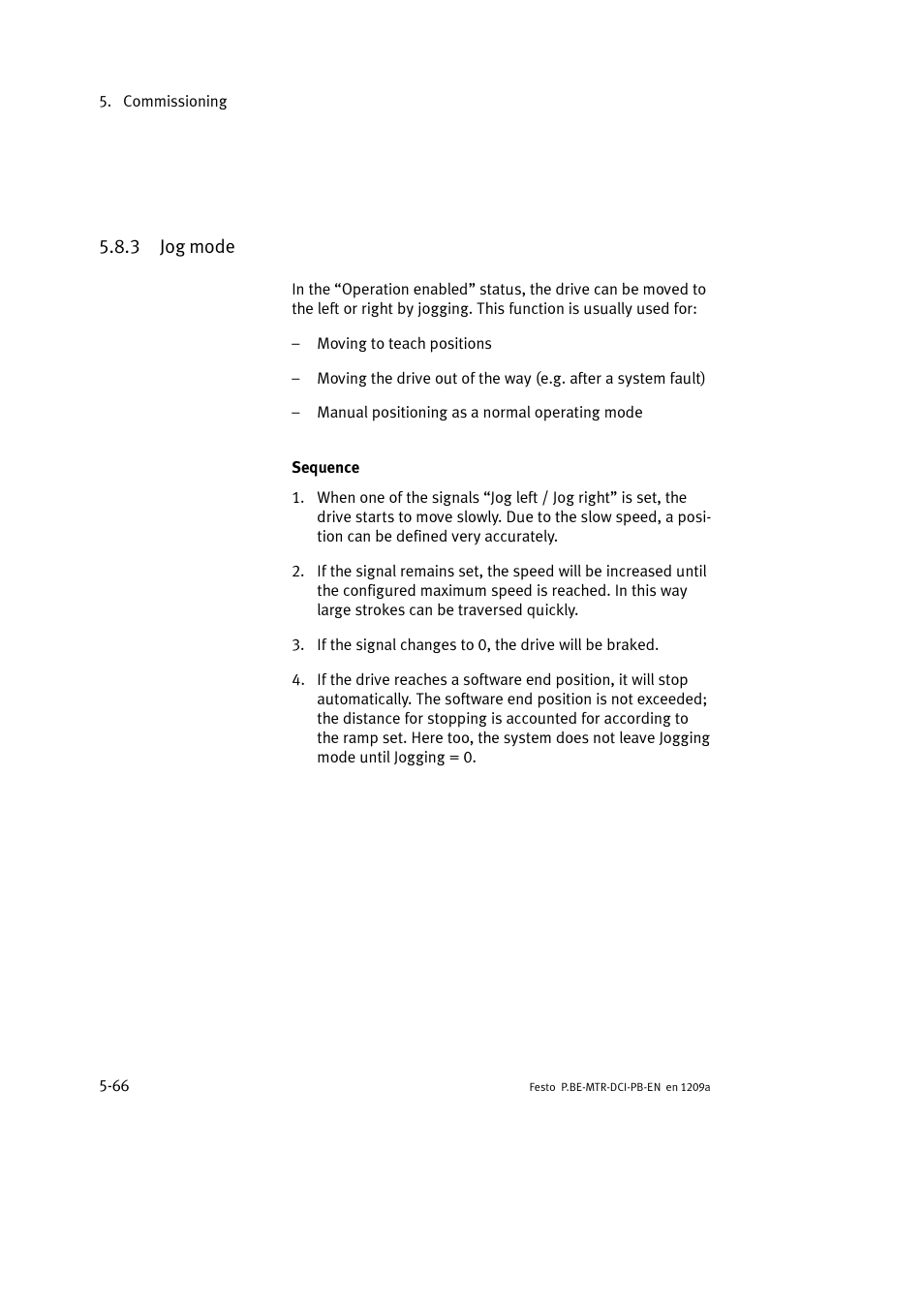 3 jog mode | Festo Электромотор MTR-DCI User Manual | Page 154 / 306