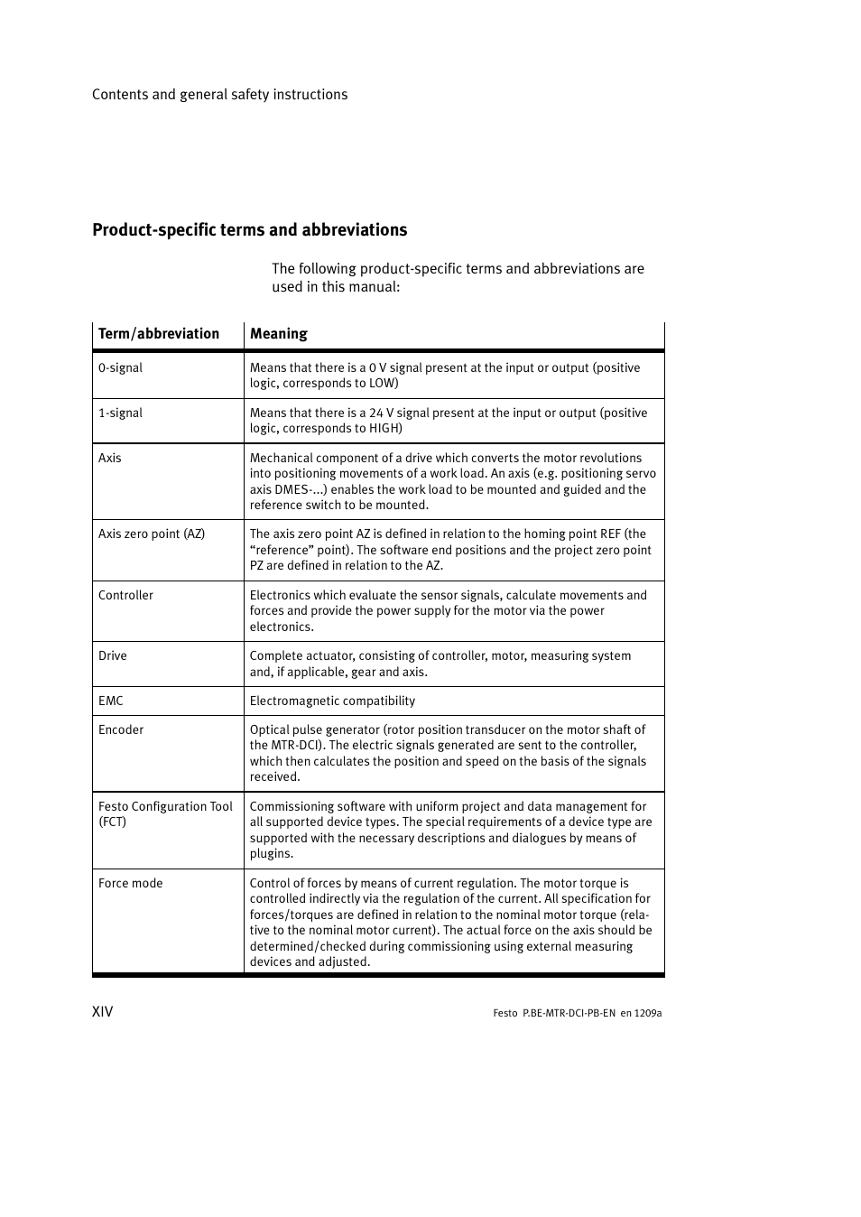 Product-specific terms and abbreviations | Festo Электромотор MTR-DCI User Manual | Page 16 / 306
