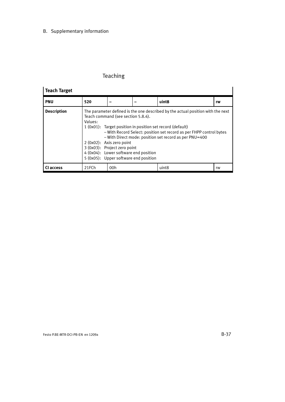 Teaching | Festo Электромотор MTR-DCI User Manual | Page 243 / 306