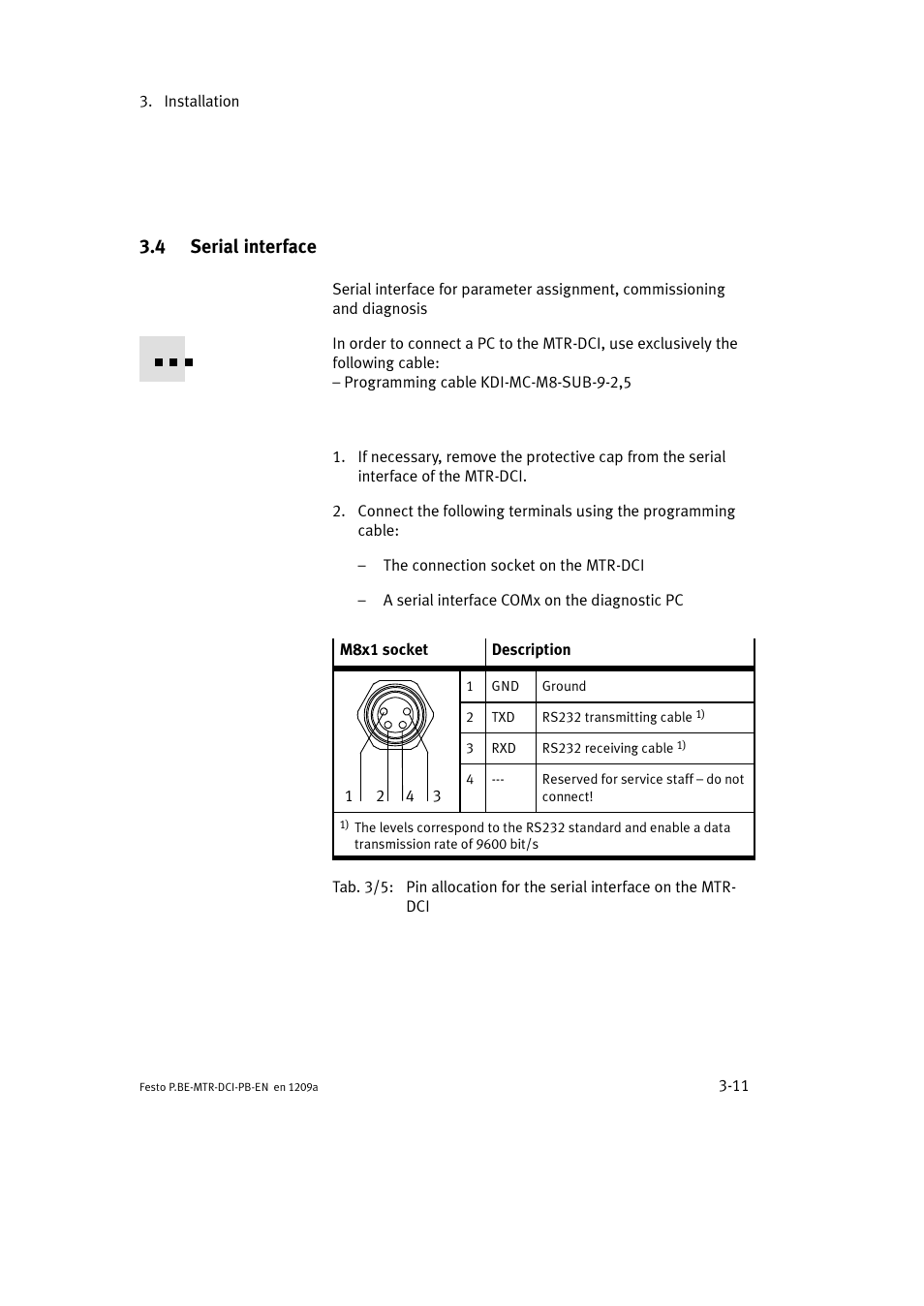 4 serial interface | Festo Электромотор MTR-DCI User Manual | Page 59 / 306