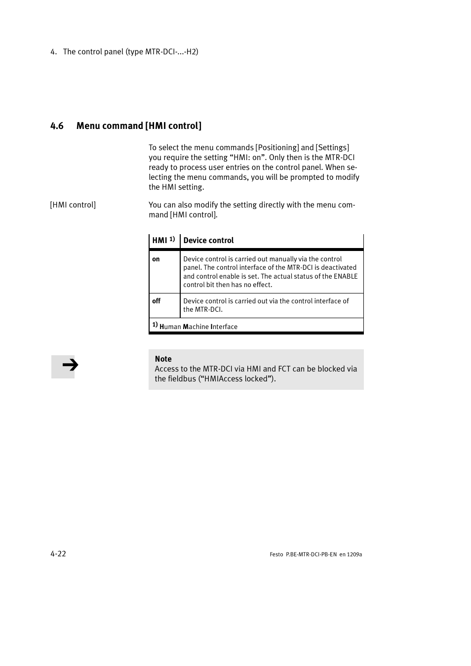 6 menu command [hmi control | Festo Электромотор MTR-DCI User Manual | Page 88 / 306