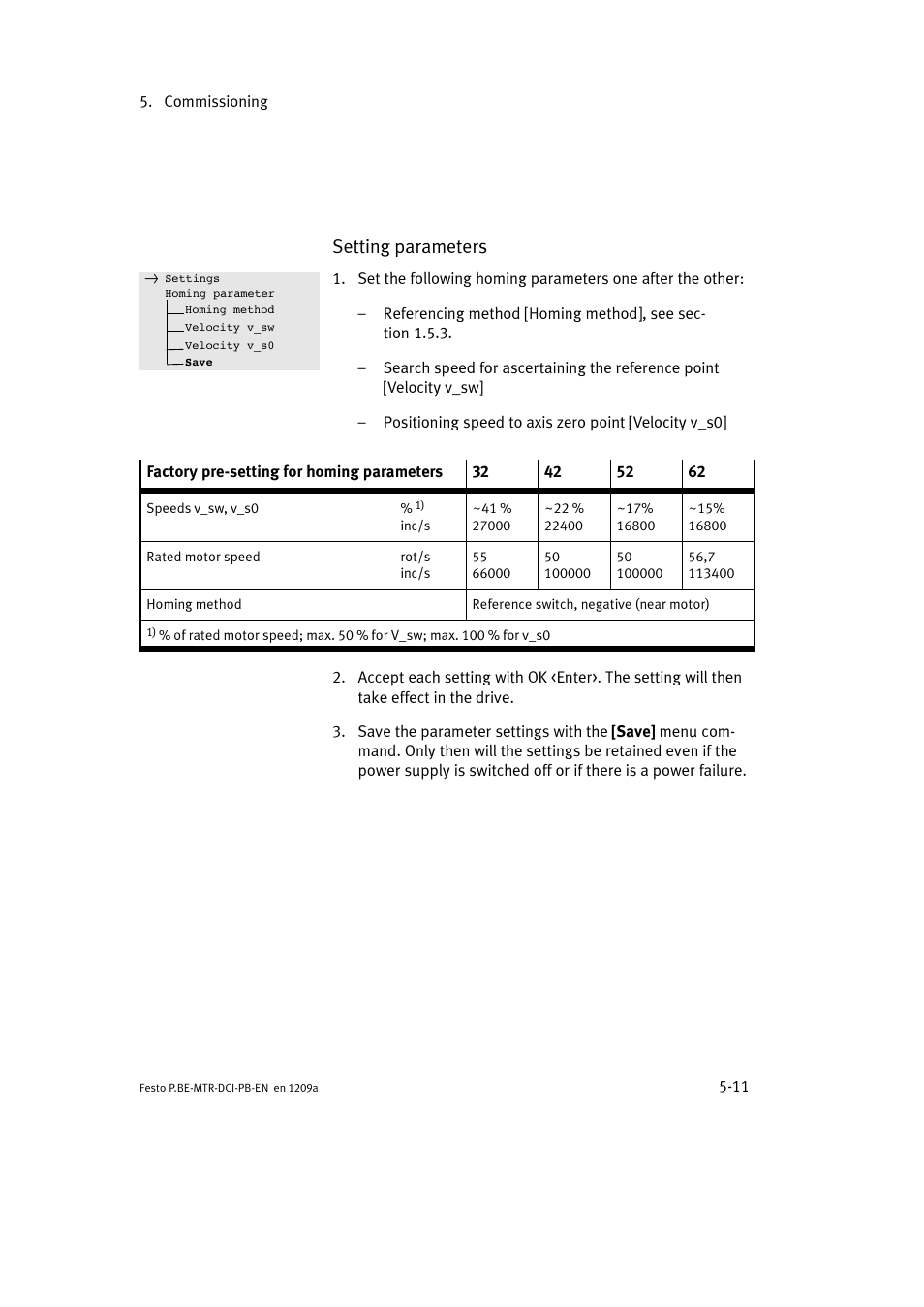 Setting parameters | Festo Электромотор MTR-DCI User Manual | Page 99 / 306