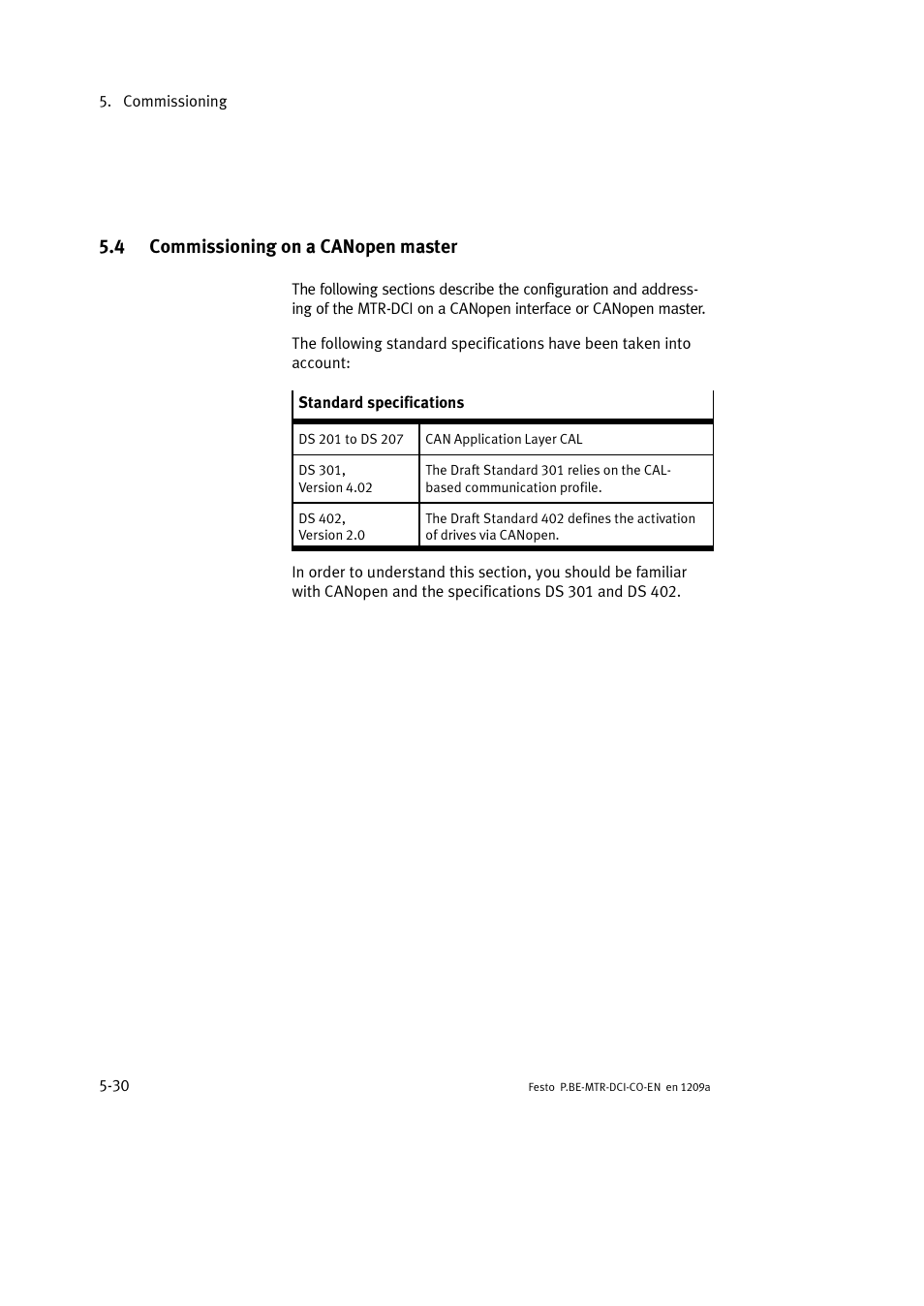 4 commissioning on a canopen master | Festo Электромотор MTR-DCI User Manual | Page 128 / 352