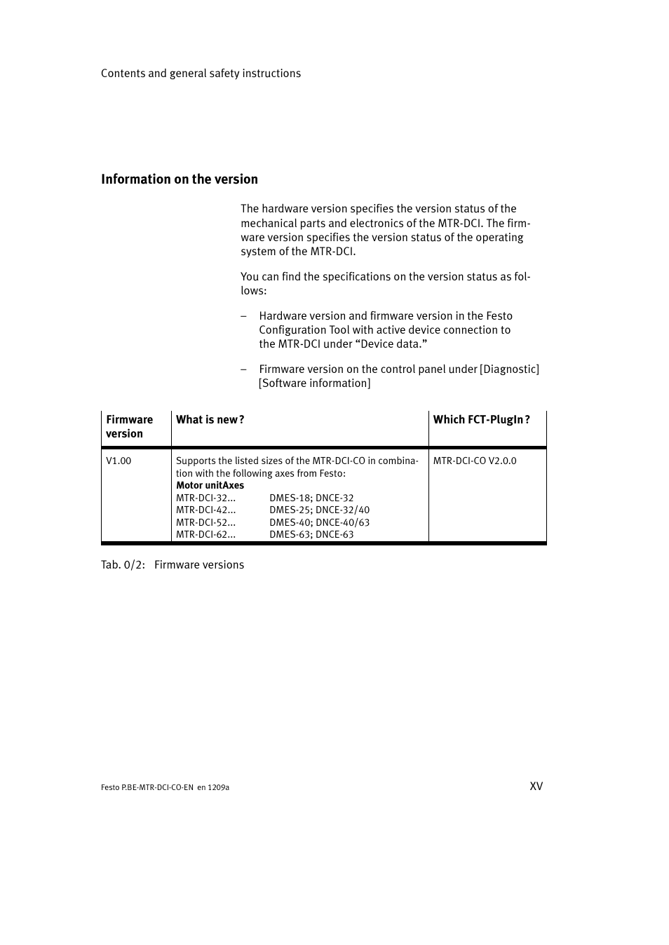 Information on the version | Festo Электромотор MTR-DCI User Manual | Page 17 / 352