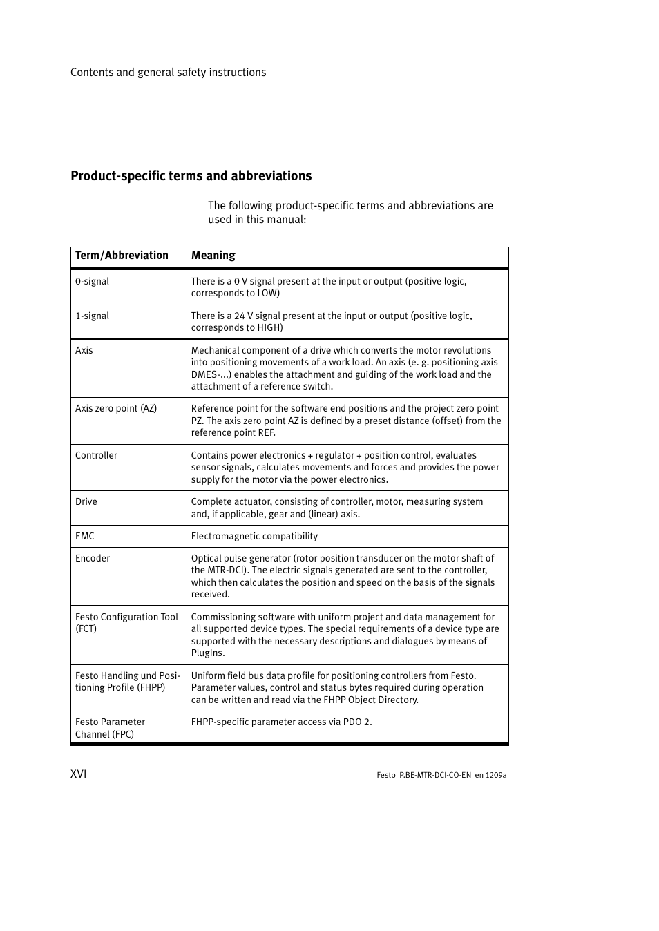 Product-specific terms and abbreviations | Festo Электромотор MTR-DCI User Manual | Page 18 / 352