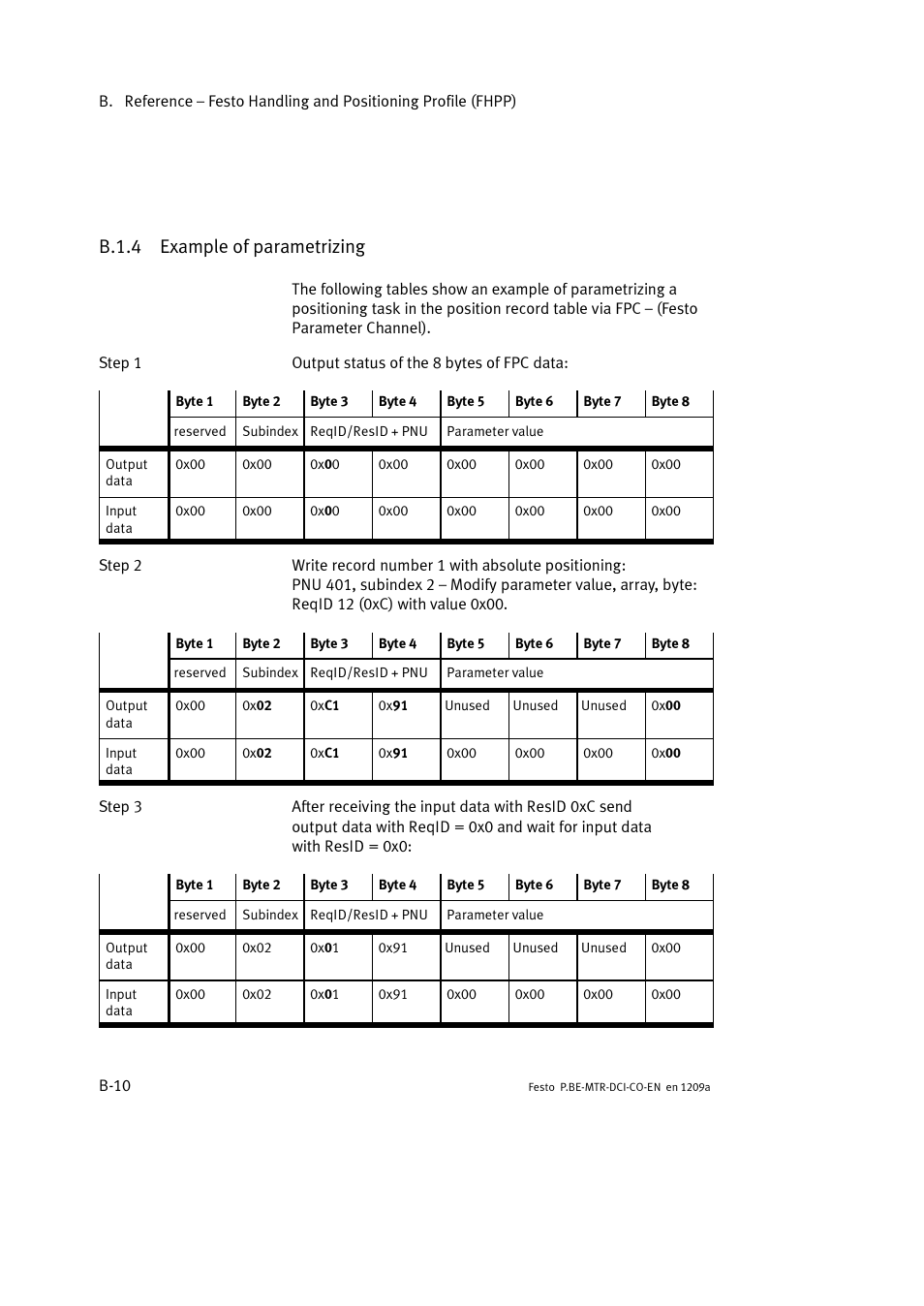 B.1.4 example of parametrizing | Festo Электромотор MTR-DCI User Manual | Page 228 / 352