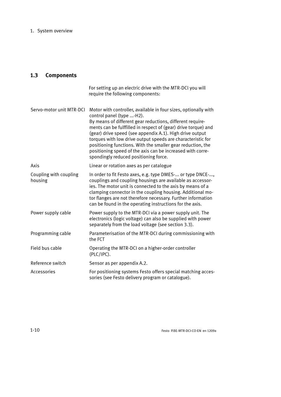 3 components | Festo Электромотор MTR-DCI User Manual | Page 32 / 352