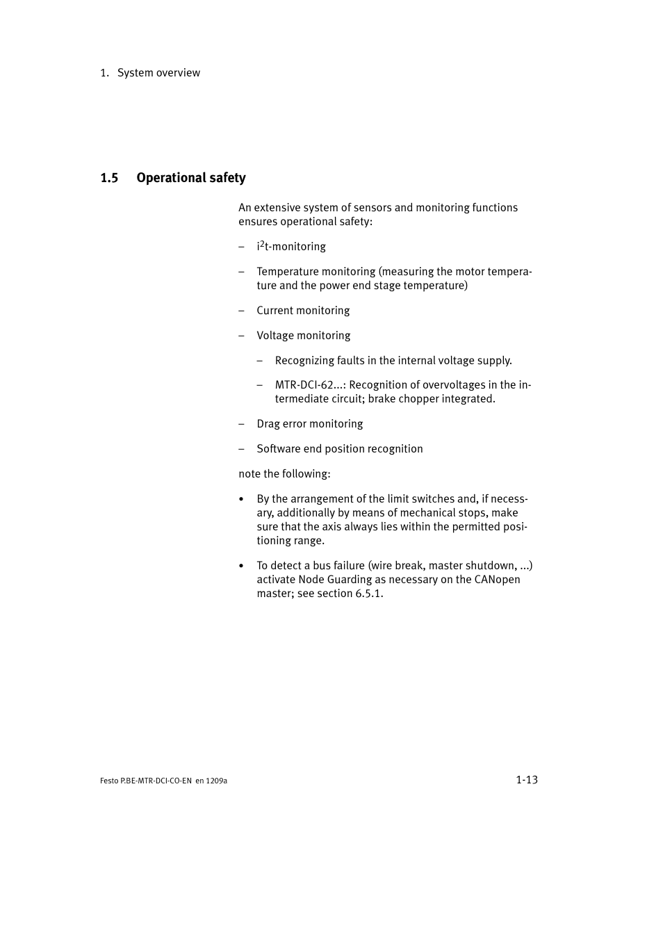 5 operational safety | Festo Электромотор MTR-DCI User Manual | Page 35 / 352