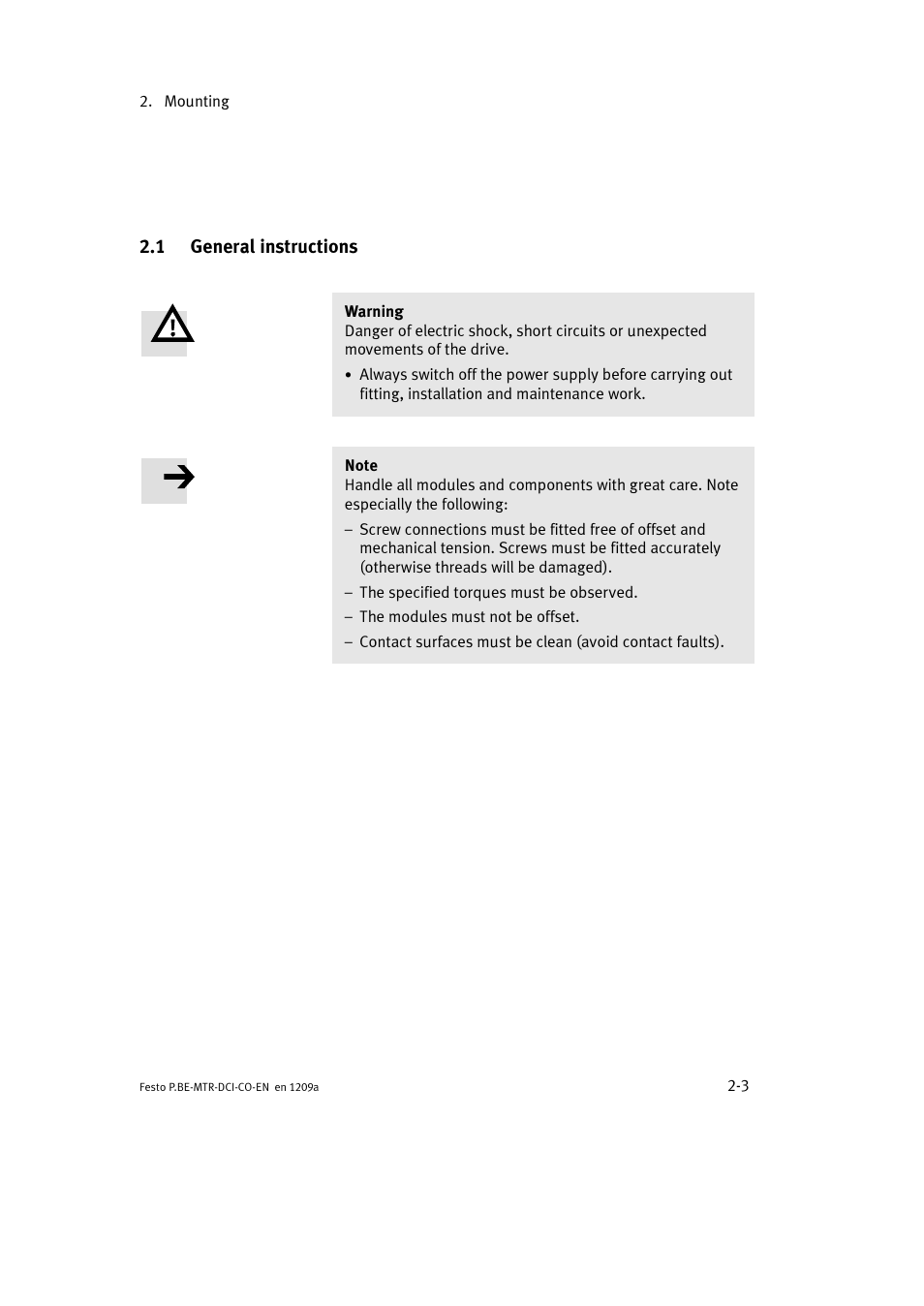 1 general instructions | Festo Электромотор MTR-DCI User Manual | Page 47 / 352