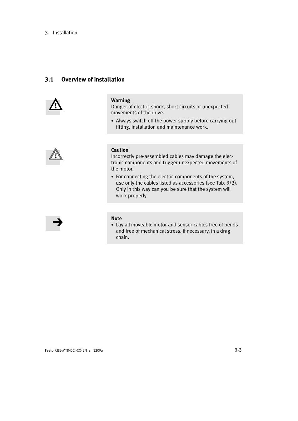 1 overview of installation | Festo Электромотор MTR-DCI User Manual | Page 55 / 352