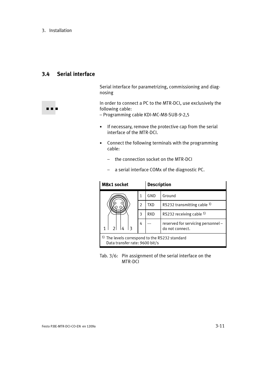 4 serial interface | Festo Электромотор MTR-DCI User Manual | Page 63 / 352