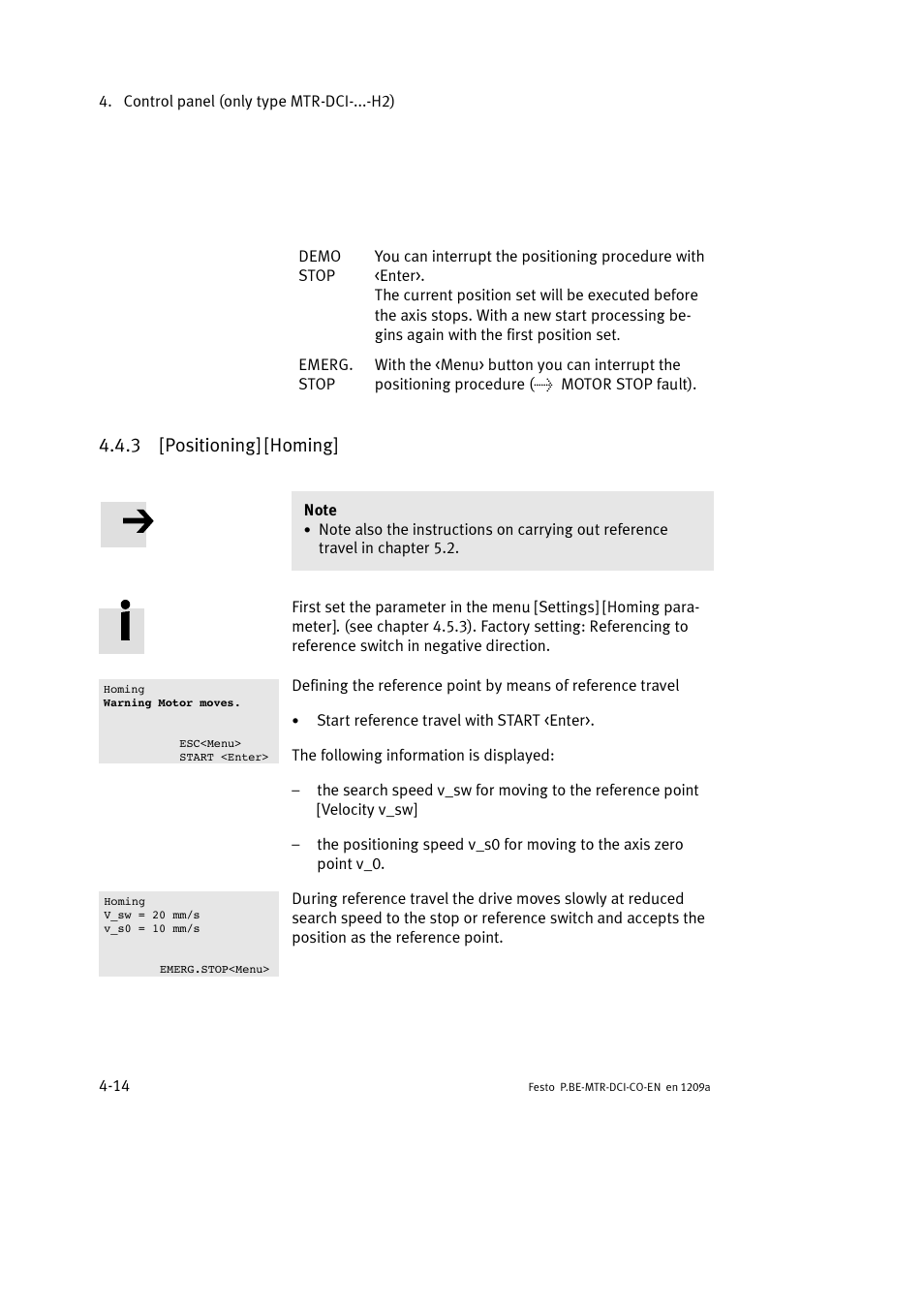 3 [positioning] [homing | Festo Электромотор MTR-DCI User Manual | Page 86 / 352