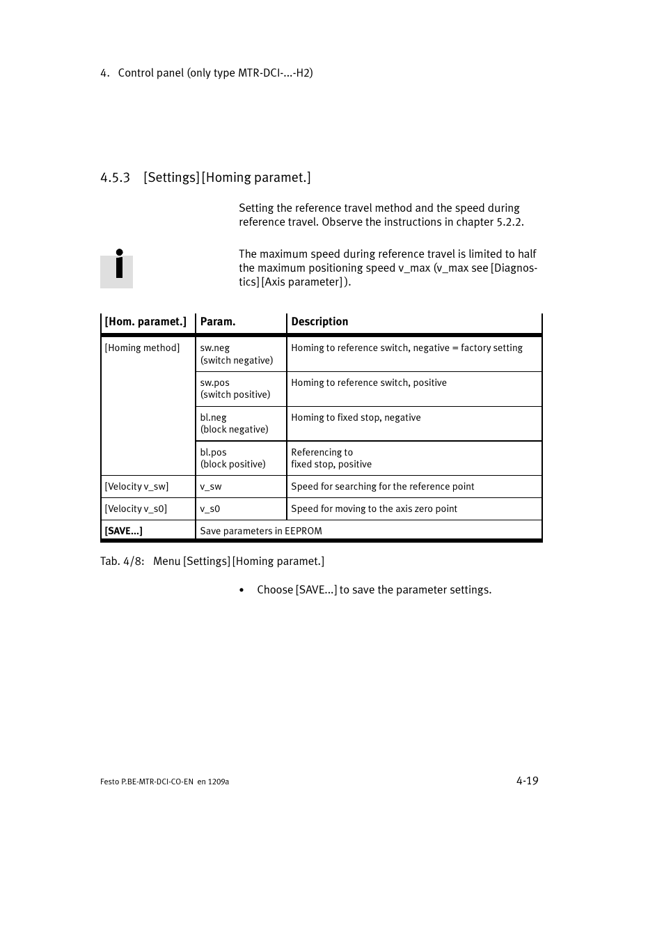 3 [settings] [homing paramet | Festo Электромотор MTR-DCI User Manual | Page 91 / 352