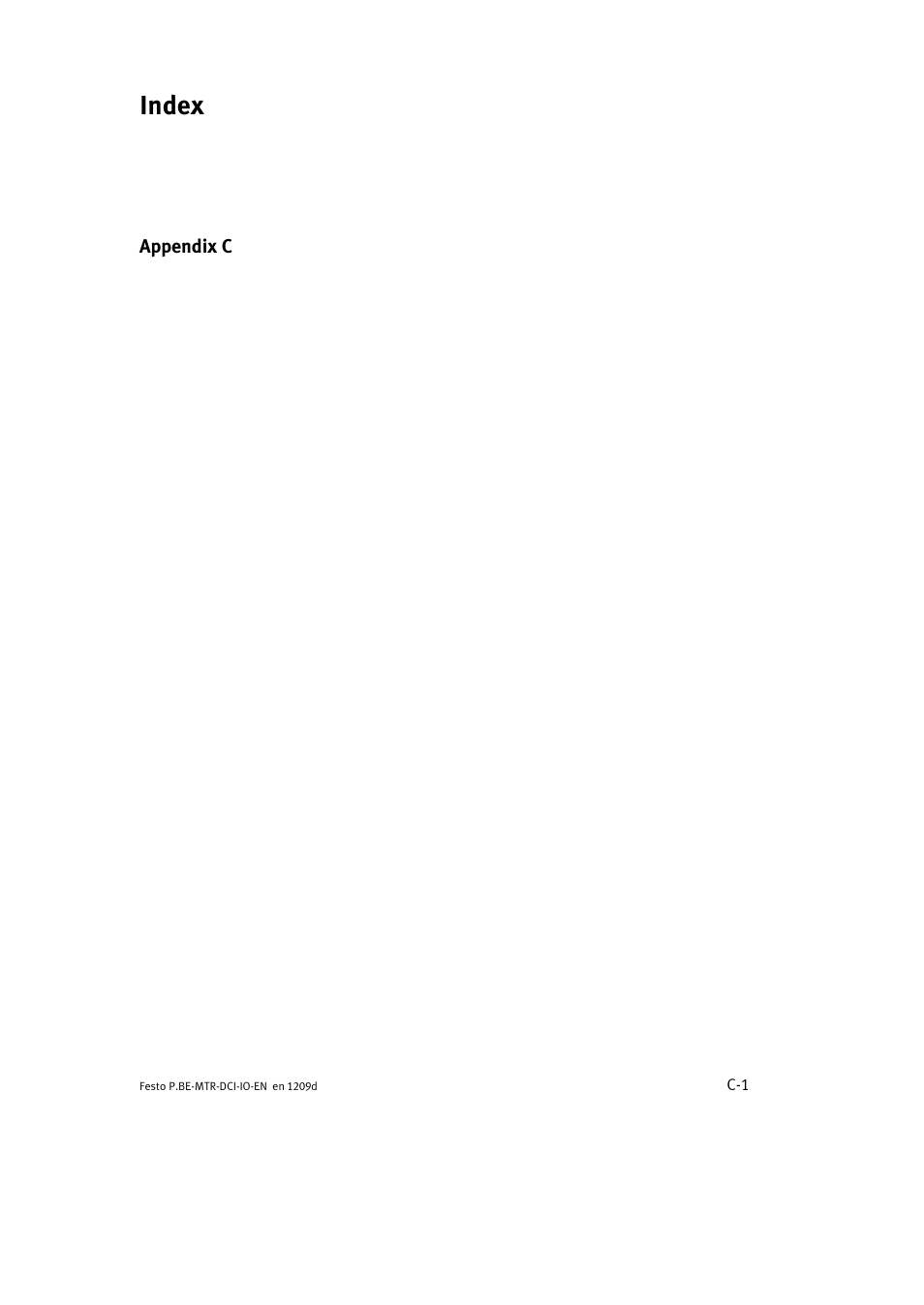 Index | Festo Электромотор MTR-DCI User Manual | Page 175 / 182