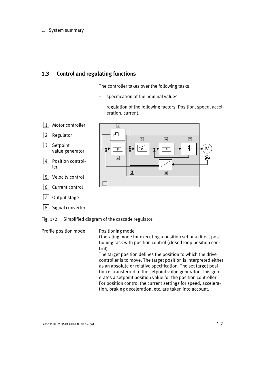 3 control and regulating functions | Festo Электромотор MTR-DCI User Manual | Page 25 / 182
