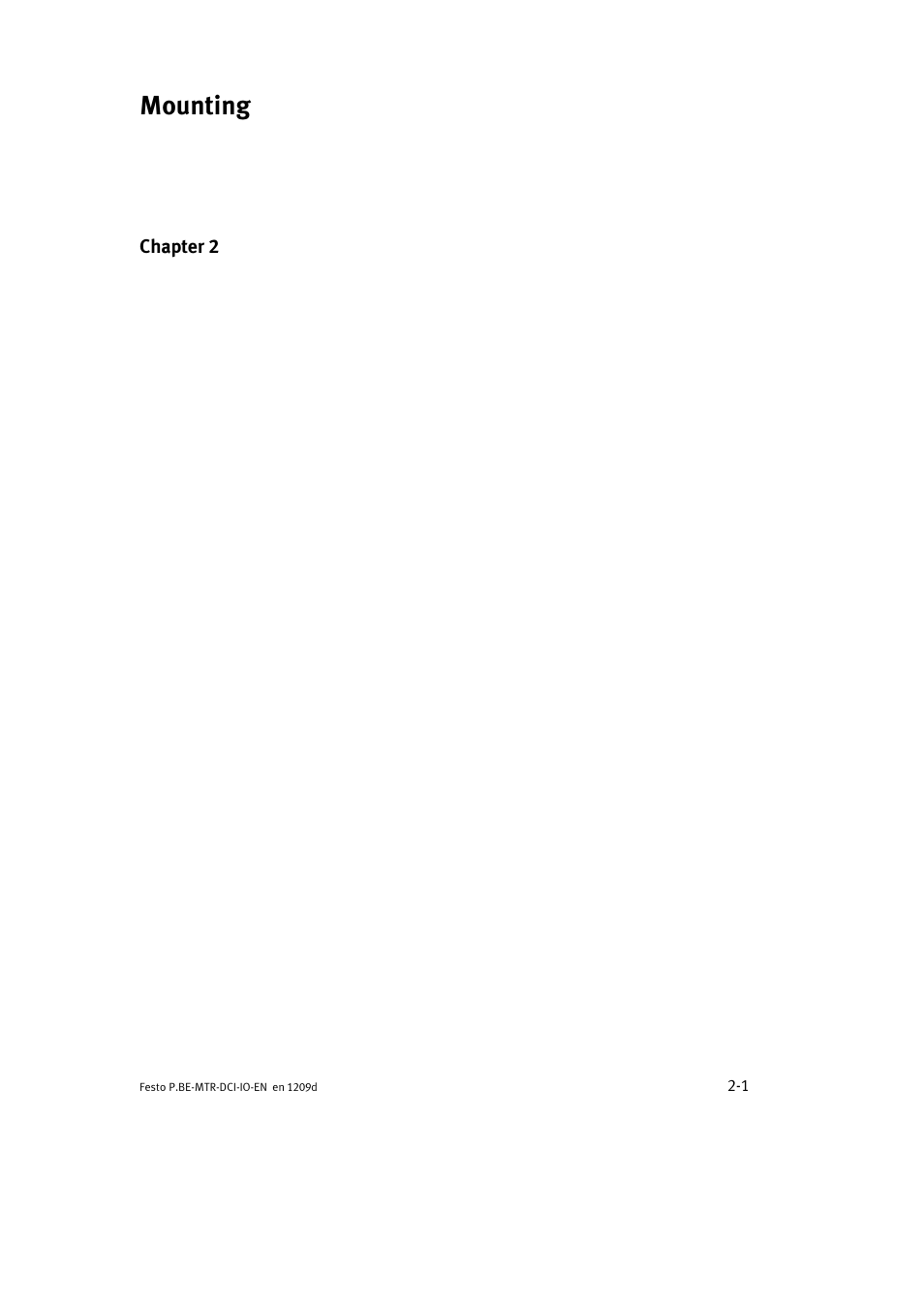 Mounting | Festo Электромотор MTR-DCI User Manual | Page 35 / 182