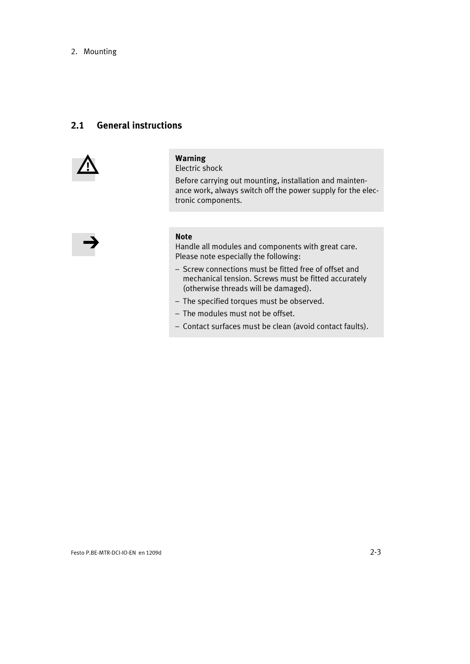 1 general instructions | Festo Электромотор MTR-DCI User Manual | Page 37 / 182