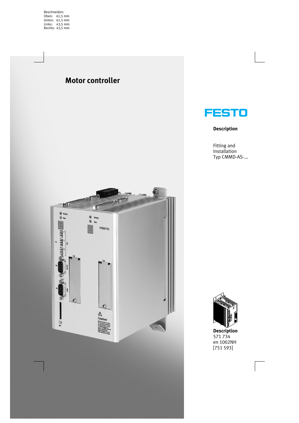 Festo Контроллер двигателя CMMD-AS User Manual | 131 pages