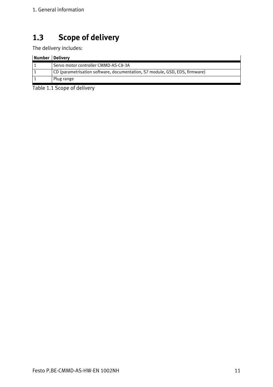 Scope of delivery, 3 scope of delivery | Festo Контроллер двигателя CMMD-AS User Manual | Page 11 / 131