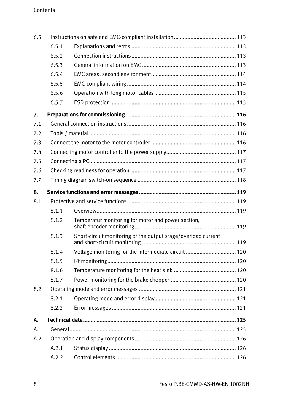 Festo Контроллер двигателя CMMD-AS User Manual | Page 8 / 131