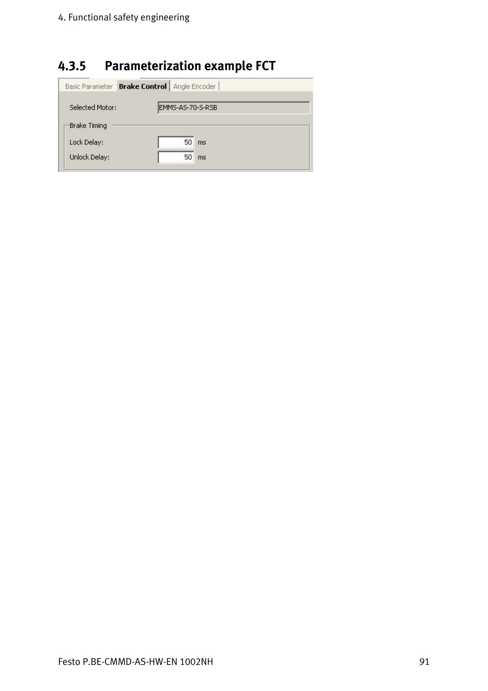 Parameterization example fct, 5 parameterization example fct | Festo Контроллер двигателя CMMD-AS User Manual | Page 91 / 131