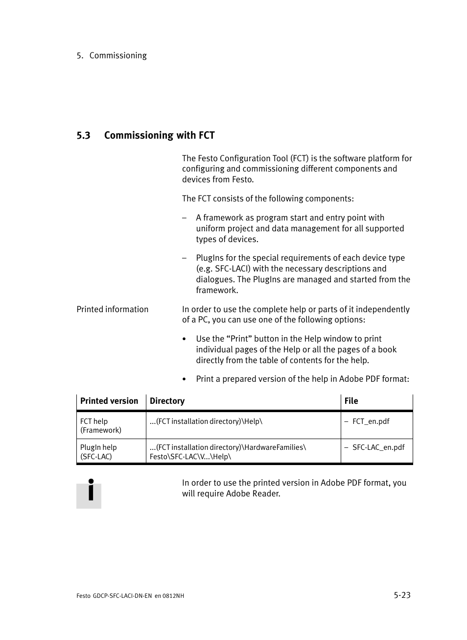 3 commissioning with fct, Commissioning with fct | Festo Контроллеры двигателя SFC-LAC User Manual | Page 127 / 379