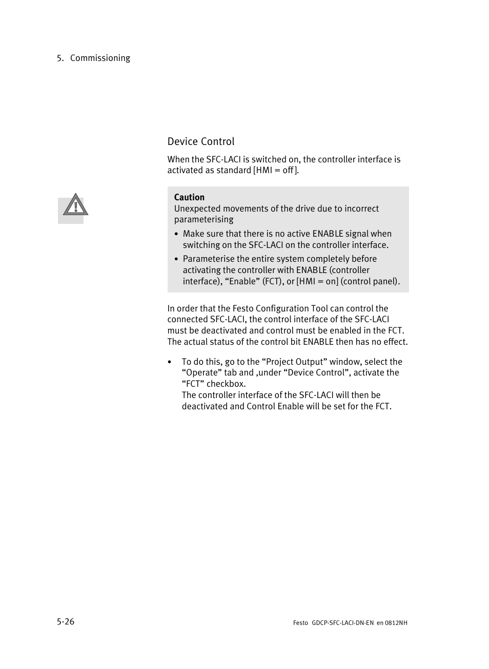 Device control | Festo Контроллеры двигателя SFC-LAC User Manual | Page 130 / 379