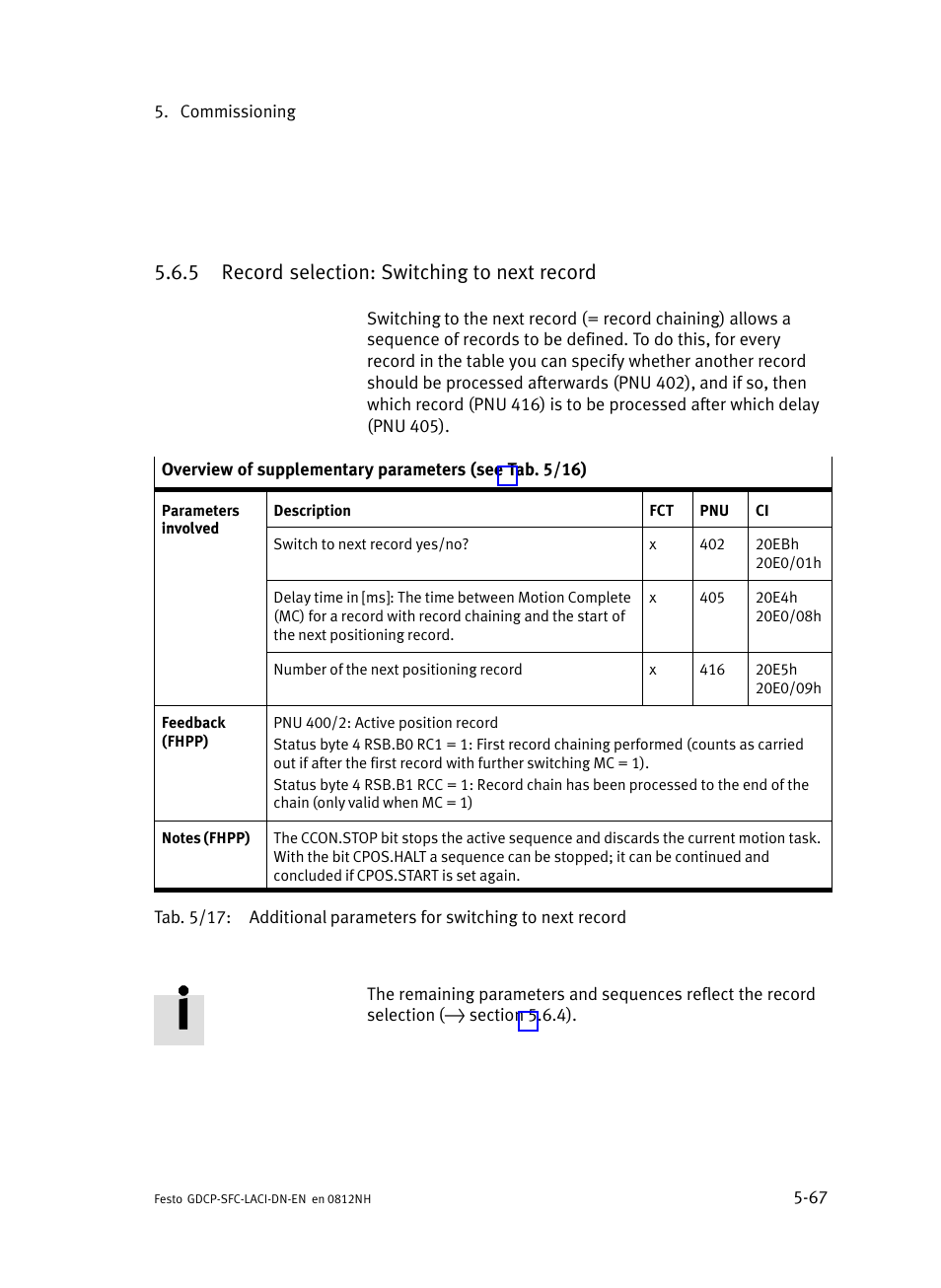 5 record selection: switching to next record, Record selection: switching to next record | Festo Контроллеры двигателя SFC-LAC User Manual | Page 171 / 379