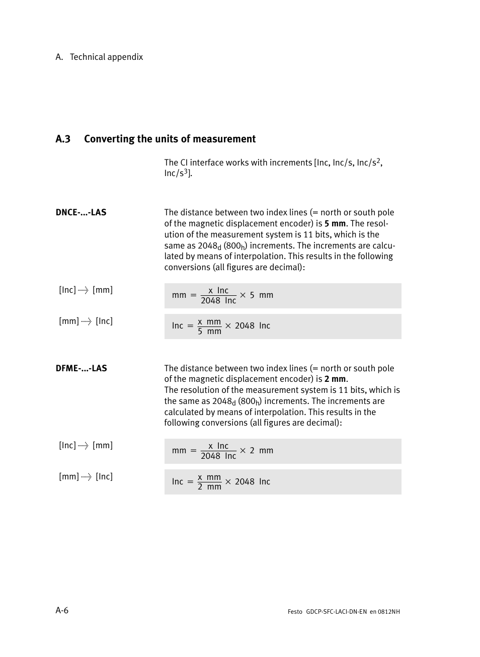 A.3 converting the units of measurement, Converting the units of measurement | Festo Контроллеры двигателя SFC-LAC User Manual | Page 220 / 379