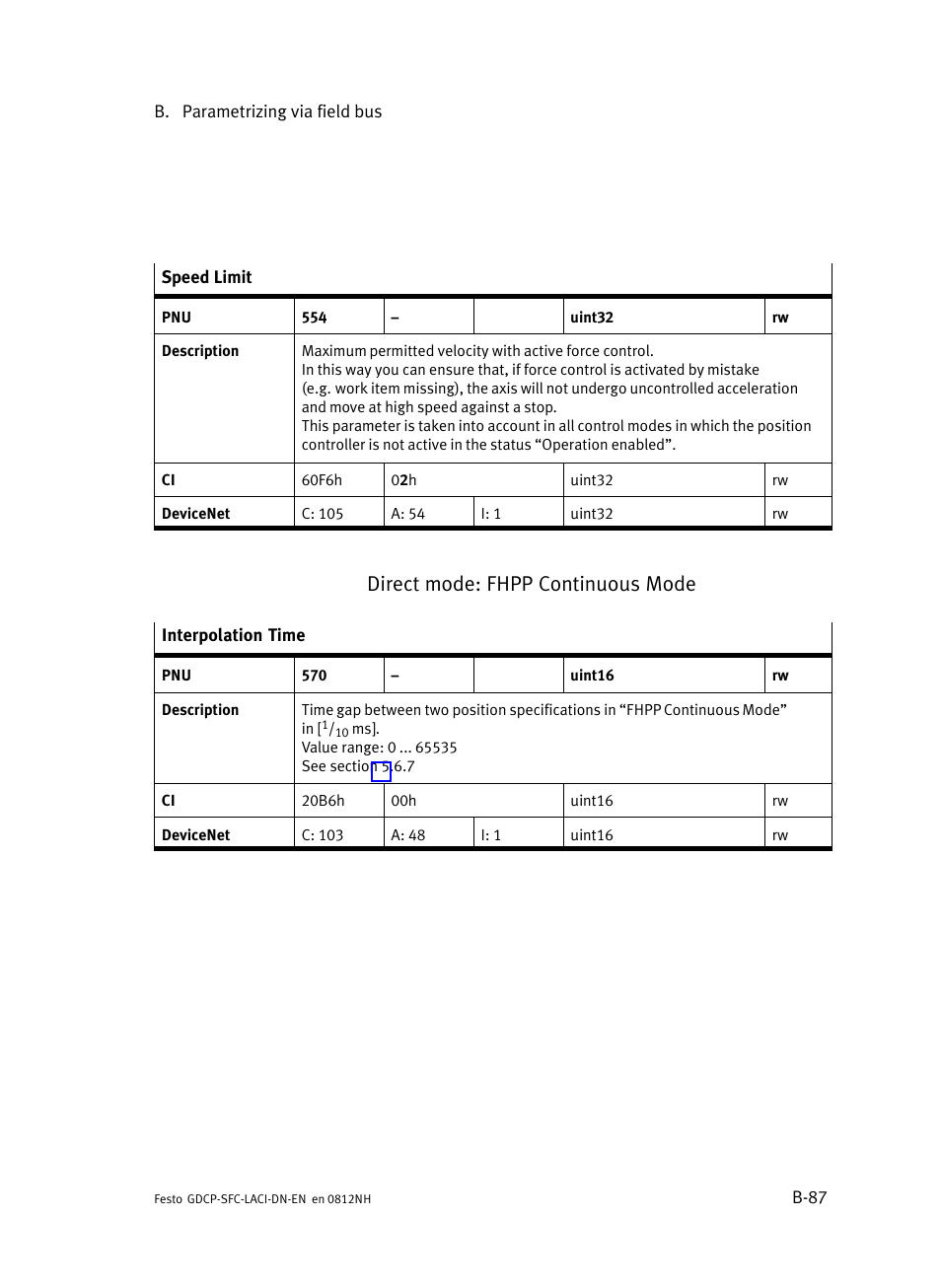 Direct mode: fhpp continuous mode | Festo Контроллеры двигателя SFC-LAC User Manual | Page 307 / 379