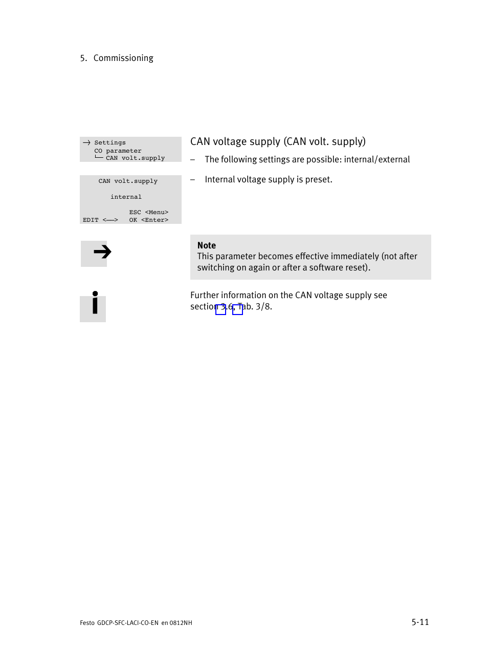 Can voltage supply (can volt. supply) | Festo Контроллеры двигателя SFC-LAC User Manual | Page 113 / 389