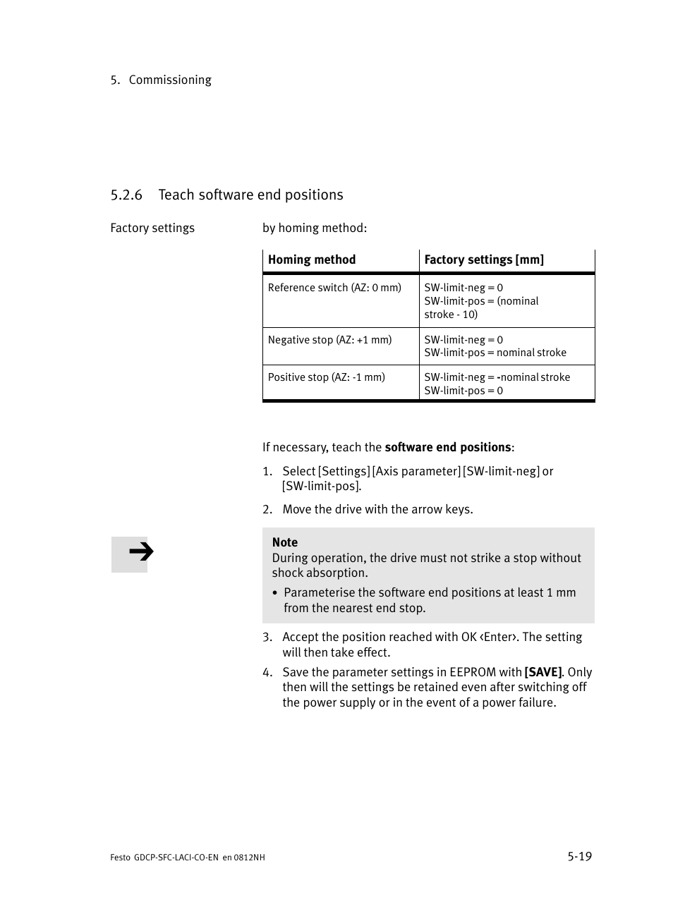 6 teach software end positions, Teach software end positions | Festo Контроллеры двигателя SFC-LAC User Manual | Page 121 / 389