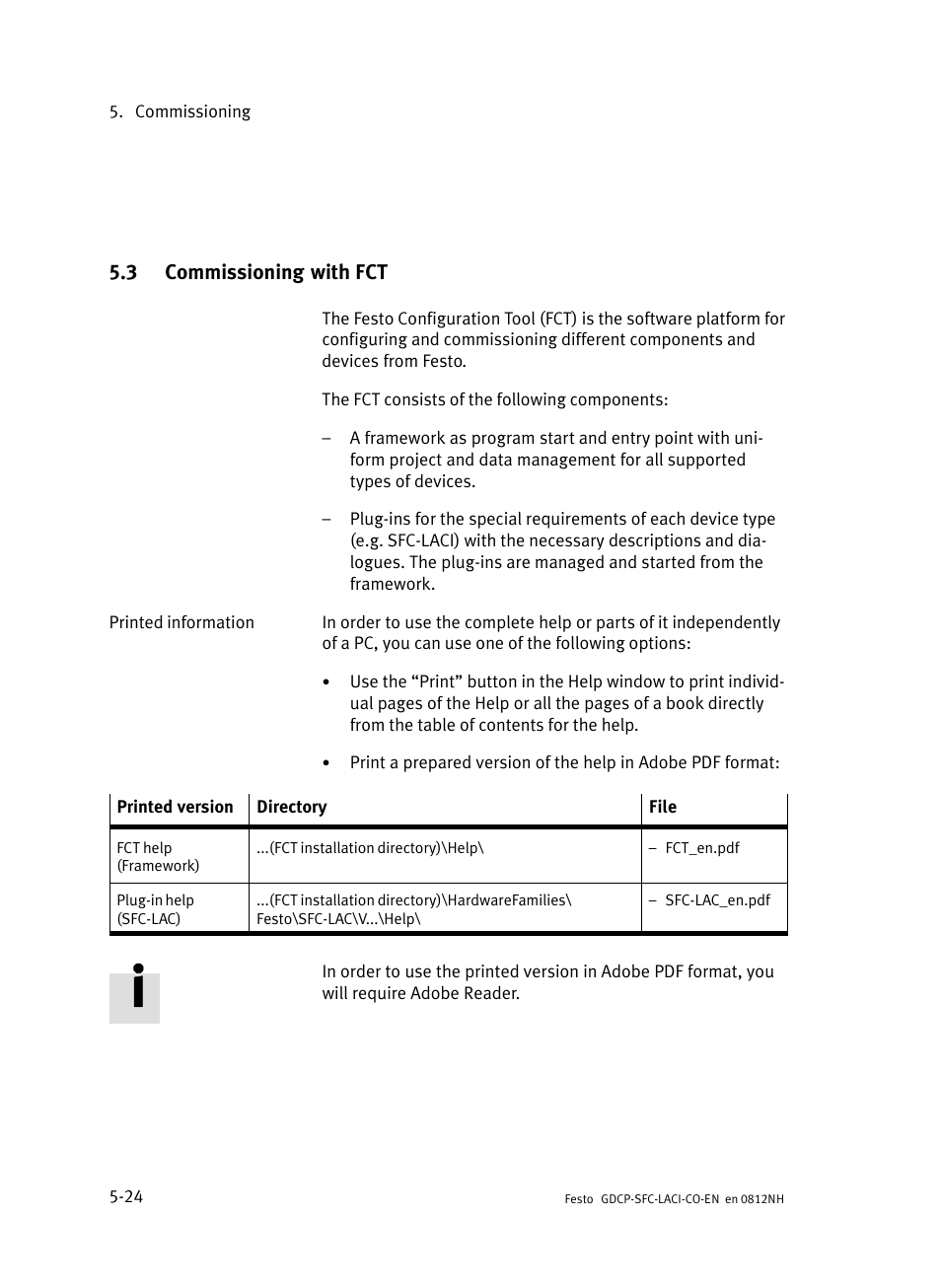 3 commissioning with fct, Commissioning with fct | Festo Контроллеры двигателя SFC-LAC User Manual | Page 126 / 389